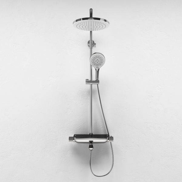 Душевой комплект Abelsberg Lineara с термостатом SNS52791CH хром глянцевый