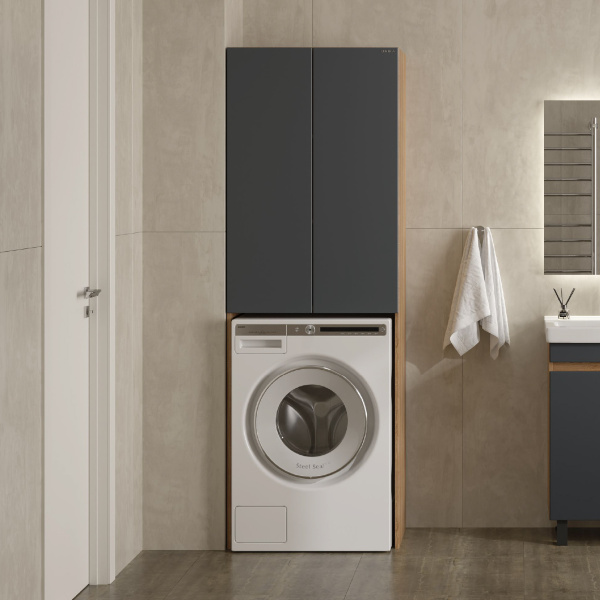 Шкаф Onika Милтон 65 см 306705 напольный серый матовый, дуб сонома