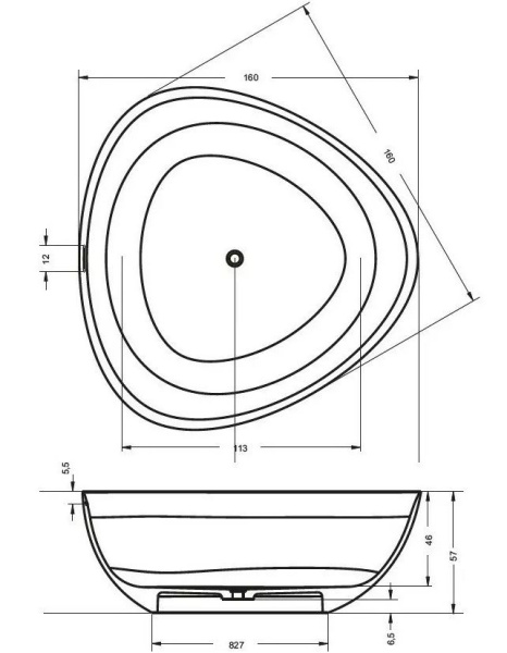 Ванна из искусственного камня Riho Oviedo 160x160 B125001105