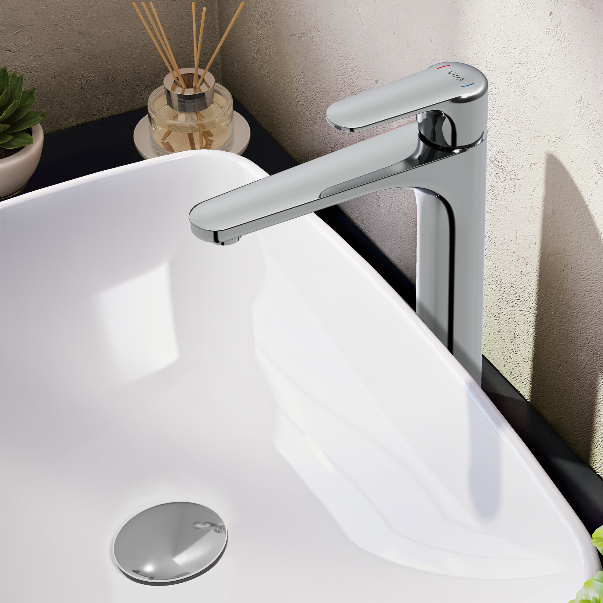 Смеситель для раковины VitrA Root Round A42707EXP хром глянцевый