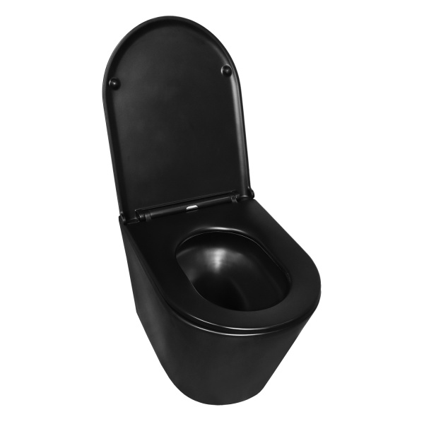 Унитаз Azario Teramo AZ-0053-UQ3-MB подвесной безободковый с микролифтом