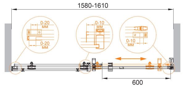 Душевая дверь 160x195 см Cezares STYLUS-M Stylus-o-m-bf-1-160-c-cr хром Душевая дверь 160x195 см Cezares STYLUS-M Stylus-o-m-bf-1-160-c-cr хром