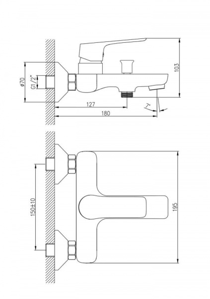 Смеситель для ванны Koller Pool KVADRO STAR KS0100 Смеситель для ванны Koller Pool KVADRO STAR KS0100