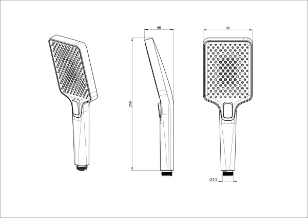 Душевая лейка Wonzon & Woghand WW-88SC08-MB черный матовый
