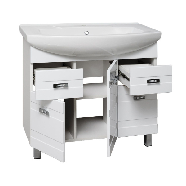 Тумба под раковину Runo Турин 80 см УТ000002095 напольная белая
