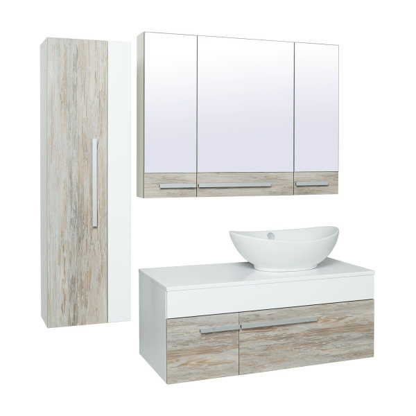 Пенал Runo Вудлайн 35x120 см 00-00001012 подвесной дуб скандинавский, белый