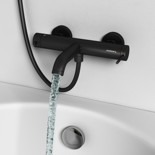 Смеситель для ванны Abelsberg Fluida ERF22516MB вулканический черный матовый