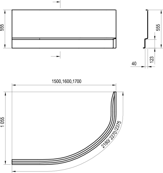 Передняя панель Ravak A для ванны Ravak Rosa II L 160 CZM1200AN0