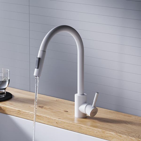 Смеситель для кухонной мойки Dorff Logic D3007533 белый матовый