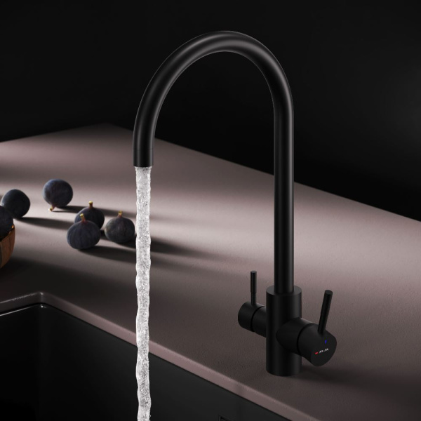 Смеситель для кухонной мойки Am.Pm X-Joy S с каналом для фильтра F85B07722 черный матовый