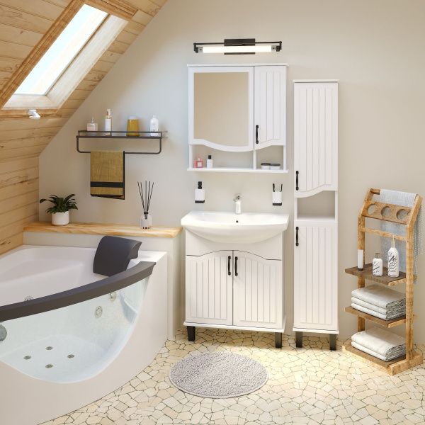 Пенал Runo Марсель 30x180 см 00-00001000 R напольный белый