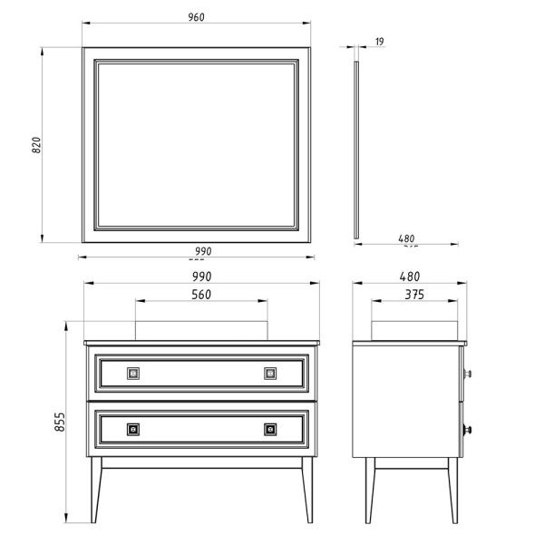 Зеркало 96x82 см Asb-Woodline Каталина 12081 серый Зеркало 96x82 см Asb-Woodline Каталина 12081 серый