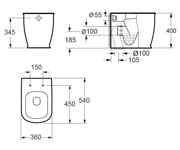 Унитаз приставной Grossman Comfort GR-PR3013 Унитаз приставной Grossman Comfort GR-PR3013