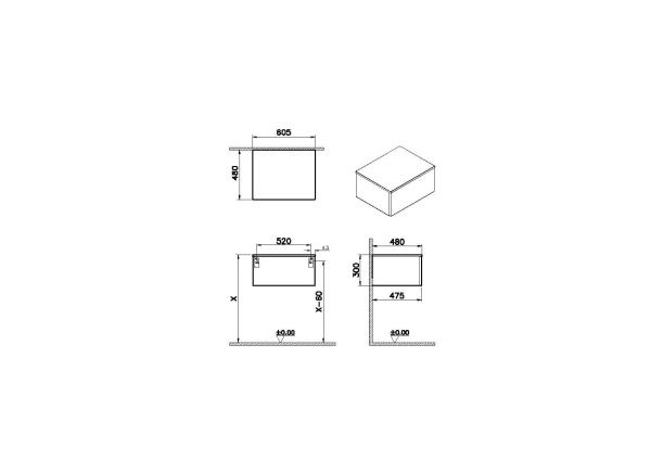 Модуль темный вяз 61x48 см VitrA Stand 66694 Модуль темный вяз 61x48 см VitrA Stand 66694