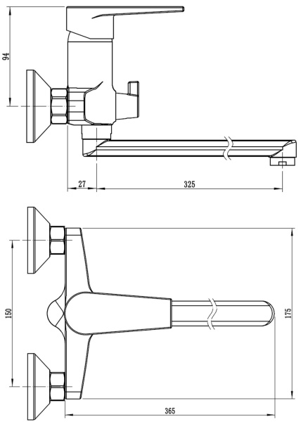 Смеситель для ванны Esko Budapest BT31B черный матовый