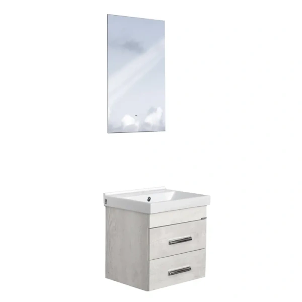 Тумба с раковиной Comforty Никосия 50 см 00-00017091 подвесная дуб белый