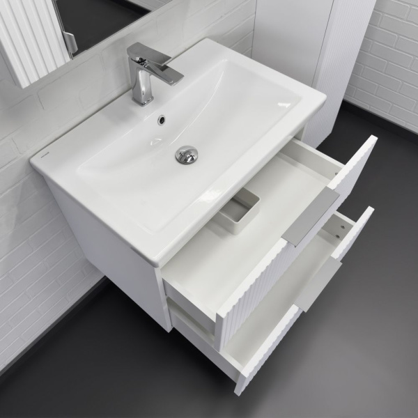 Тумба с раковиной Comforty Лима 70 см 00-00019188 подвесная белая
