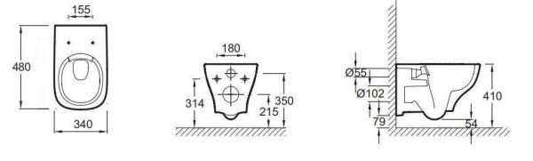 Унитаз Jacob Delafon Struktura EDF102-00 подвесной безободковый