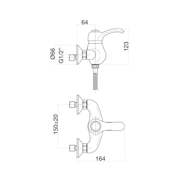Смеситель для душа Webert Aurora AU870102065 бронза матовый