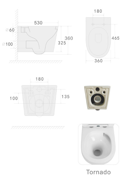 Унитаз Boheme Avva 973-SET-B подвесной с микролифтом