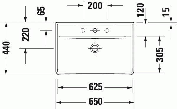 Раковина 65 см DURAVIT D-NEO 2366650000 Раковина 65 см DURAVIT D-NEO 2366650000
