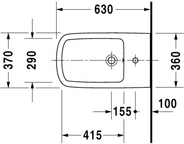 Биде напольное DURAVIT DURASTYLE 2283100000 Биде напольное DURAVIT DURASTYLE 2283100000