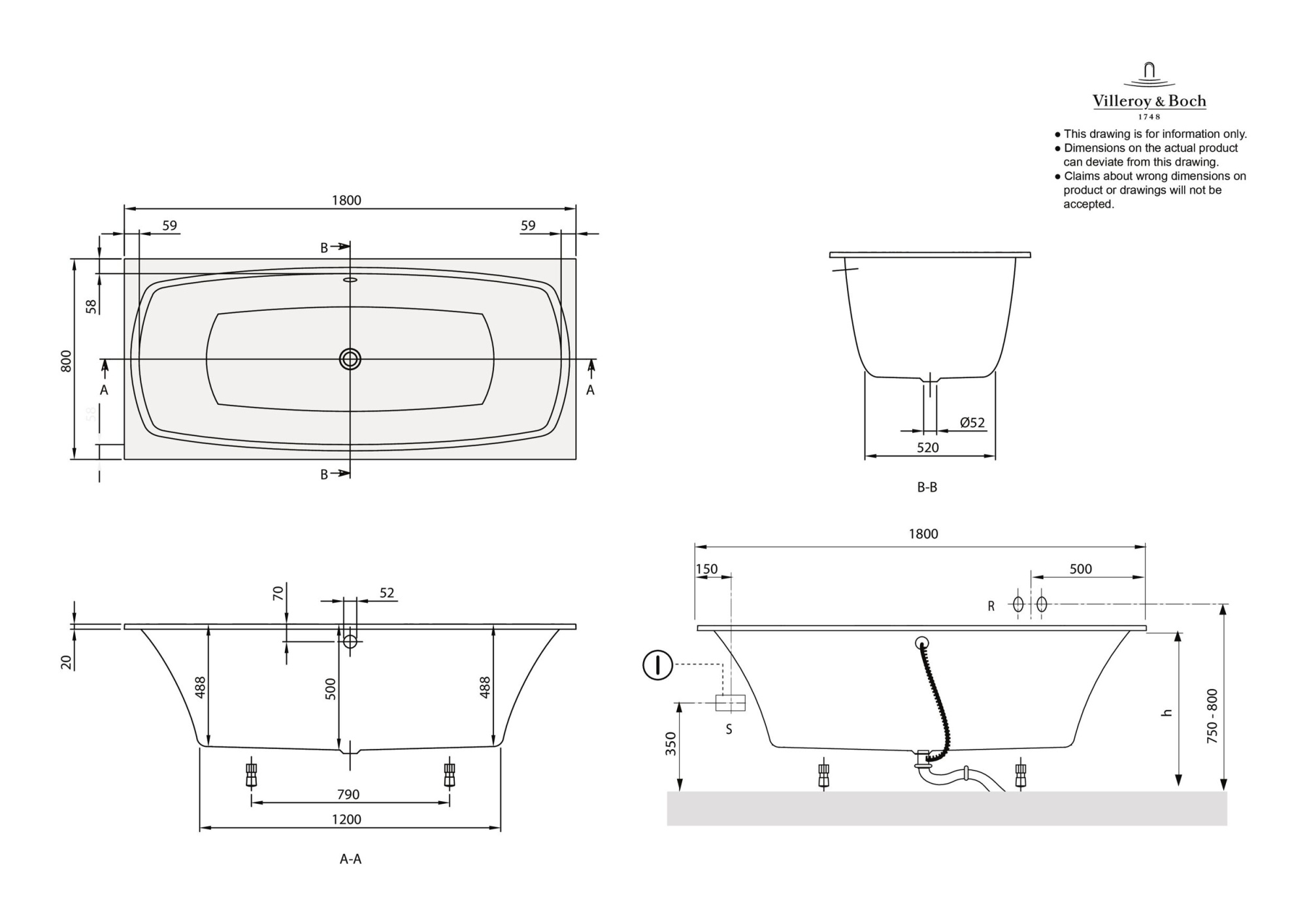 Ванна квариловая Villeroy & Boch My Art UBQ180MYA2V-01