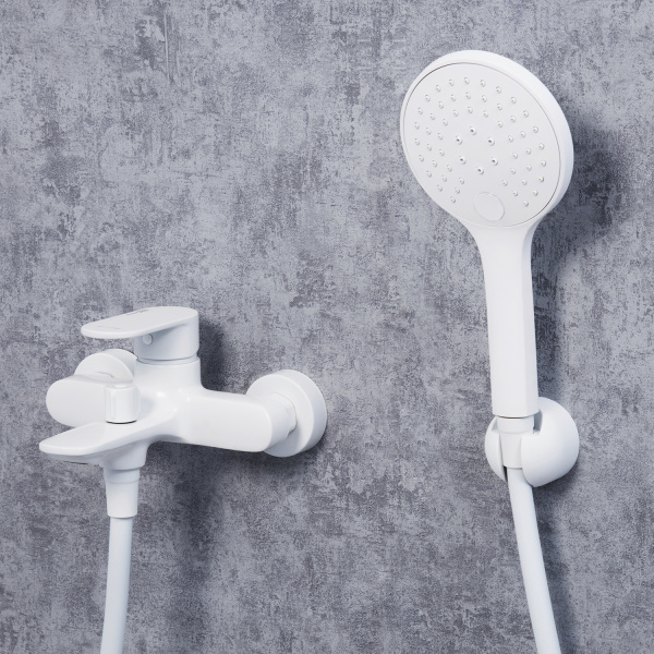 Смеситель для ванны с душевым гарнитуром WasserKRAFT Mindel 8501 белый матовый