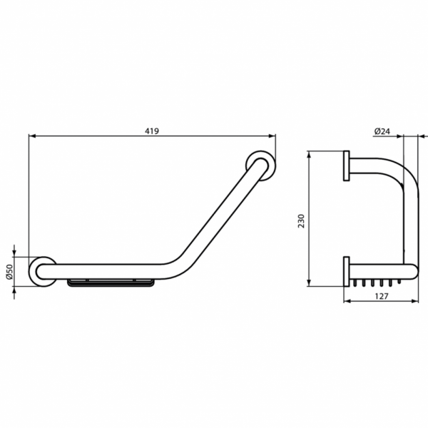 Поручень с мыльницей Ideal Standard IOM A9114AA Поручень с мыльницей Ideal Standard IOM A9114AA
