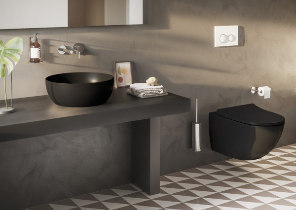 Безободковый подвесной унитаз VitrA Sento 7748B083-0101 матовый черный Безободковый подвесной унитаз VitrA Sento 7748B083-0101 матовый черный