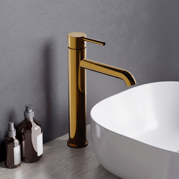 Смеситель для раковины Damixa Scandinavian Pure золото глянцевый