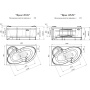 Ванна акриловая Radomir Ирма 150x95 L 2-01-0-1-1-216 белая угловая с каркасом