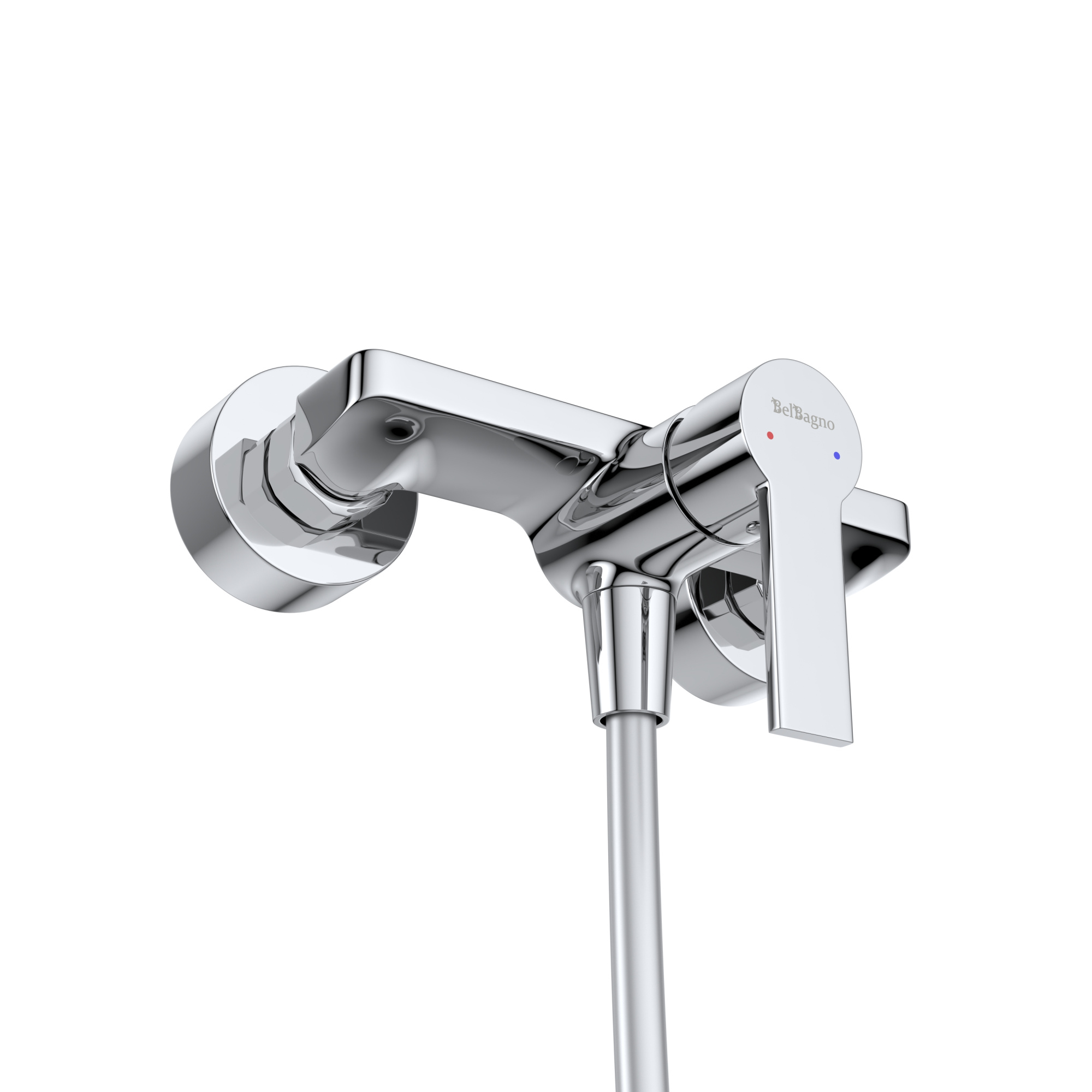 Смеситель для ванны с ручным душем, шлангом и держателем BelBagno Aurora AURORA-ESDM-CRM хром глянцевый