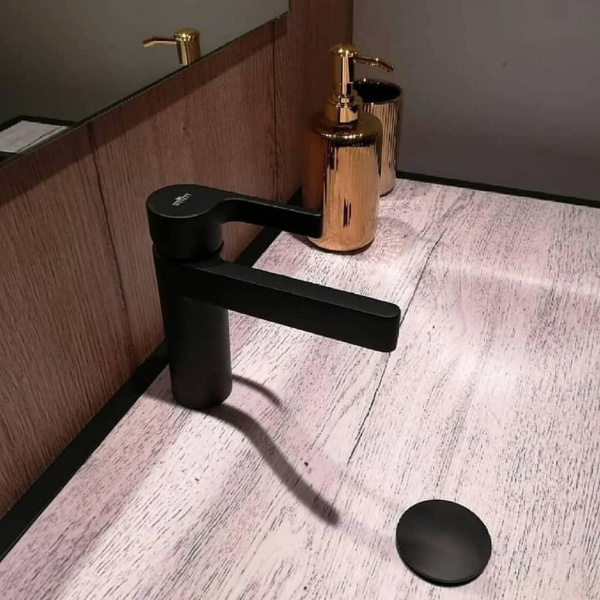 Смеситель для раковины с донным клапаном Webert Doremi DR830102560 черный матовый