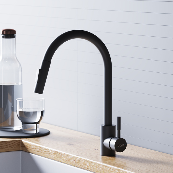 Смеситель для кухонной мойки Dorff Logic D3007522 черный матовый