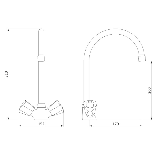 Смеситель для кухонной мойки RedBlu by Damixa Object 340000000 хром глянцевый
