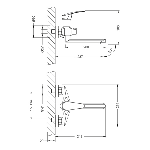 Смеситель для ванны Lemark Linara LM0417C универсальный Смеситель для ванны Lemark Linara LM0417C универсальный