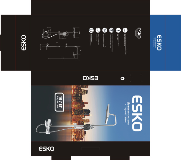 Душевая система с термостатом ESKO SAMARA STT3054SMR Душевая система с термостатом ESKO SAMARA STT3054SMR