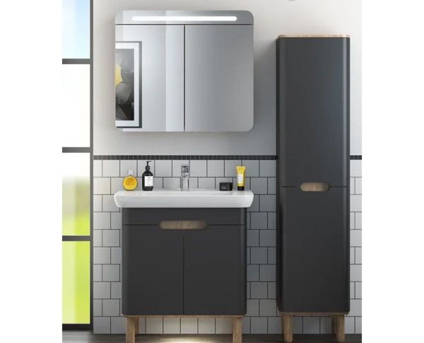 Пенал левосторонний 35х40х158 см VitrA Sento 60856 матовый антрацит Пенал левосторонний 35х40х158 см VitrA Sento 60856 матовый антрацит