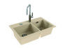 Мойка каменная двойная 79х50 ALVEUS ATROX 1132000 бежевая