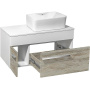 Тумба под раковину Runo Вудлайн 85 см 00-00001010 подвесная скандинавский дуб, белый