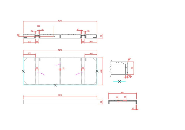 Столешница Armadi Art Flat 120 см 869-120-NM под раковину nero marquina