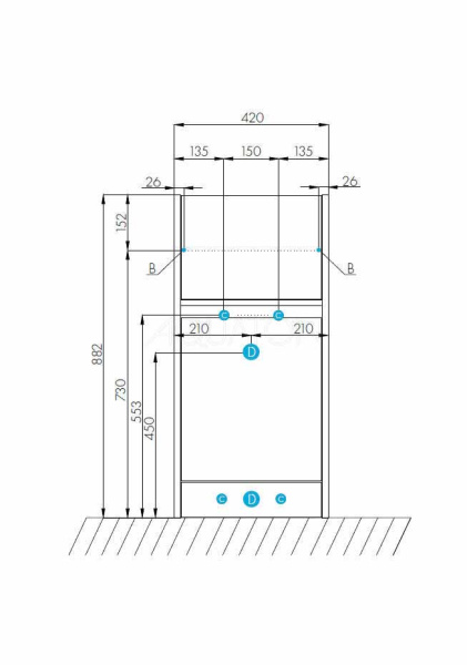 Тумба под раковину Aquaton Лондри 40 см 1A236001LH010 напольная белая