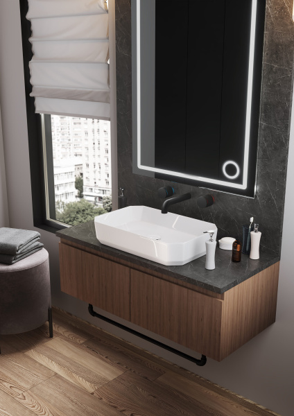 Раковина-чаша Sanita Luxe Line 55 см WB.CT/Line/55-N/WHT.G/S1 накладная белая