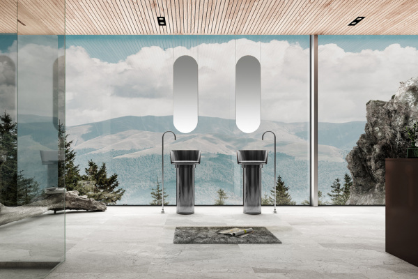 Раковина напольная Abber Kristall 45 см AT2702Onyx черная