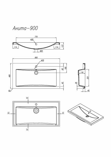 Раковина накладная 90x48 Florentina 10.150.00900.307 Серый шёлк Раковина накладная 90x48 Florentina 10.150.00900.307 Серый шёлк