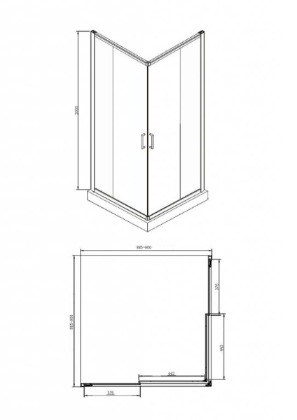 Душевой уголок 90x90x200 Bravat Drop BS090.2200A Душевой уголок 90x90x200 Bravat Drop BS090.2200A