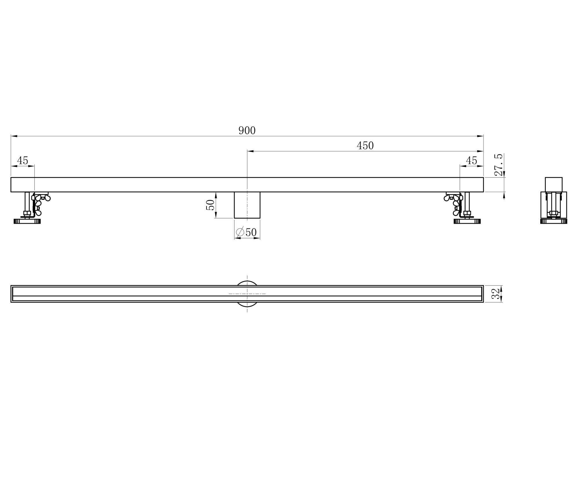 Душевой трап Wonzon & Woghand WW-65409M-GM темный графит брашированный