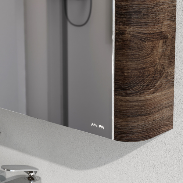 Шкаф зеркальный Am.Pm Sensation 80 см M30MCL0801NF L орех с подсветкой