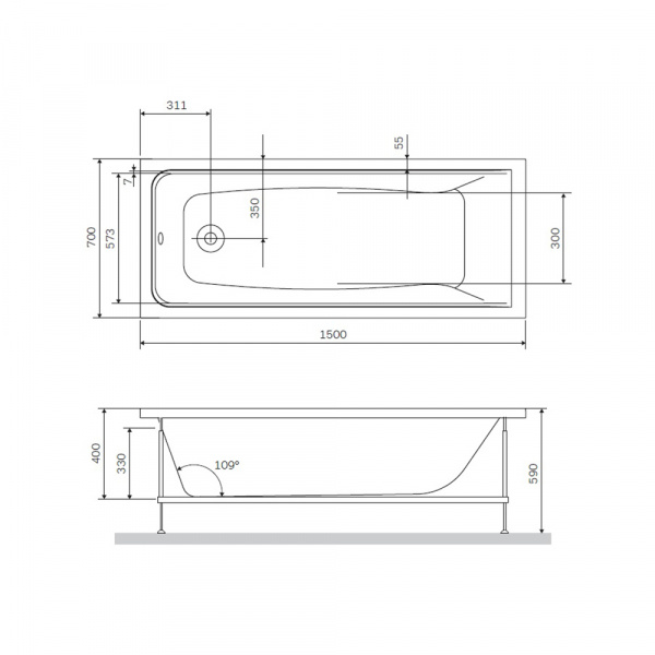 Каркас для ванны 150х70 см AM.PM GEM W90A-150-070W-R Каркас для ванны 150х70 см AM.PM GEM W90A-150-070W-R